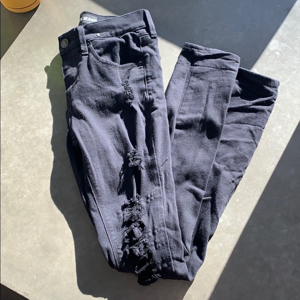 Express ripped black jean
